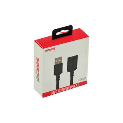 Imagem de Cabo Extensor USB a 2.0 Macho para USB a 2.0 Femea 28AWG Puro Cobre 1 Metro - PUAMF2-1