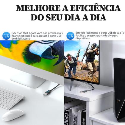 Imagem de Cabo Extensor Usb Macho x Femea 3.0 5gbps Controle Ps4 5m