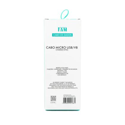 Imagem de Cabo fam v8 - compatível com todos os celulares com carregamento v8