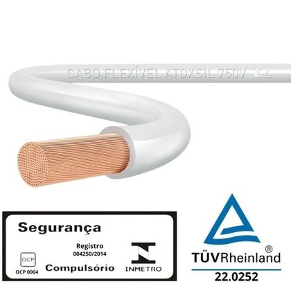 Imagem de Cabo Fio Elétrico Sil Flexível de Cobre 4mm 50m Branco
