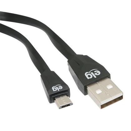 Imagem de Cabo Flat Micro USB Para Recarga / Sincronização ELG 1,25m. Preto EC510PT