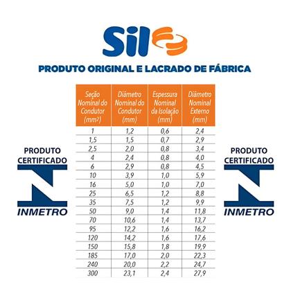 Imagem de Cabo flexivel SIL Flexível 1x2.5mm² Preto x 100m
