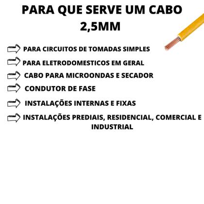 Imagem de Cabo Flexível Unipolar Para Luz E Força 2,5mm 35 Metros 