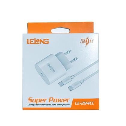 Imagem de Cabo + Fonte Carregador Turbo Type-C 20W/Lelong