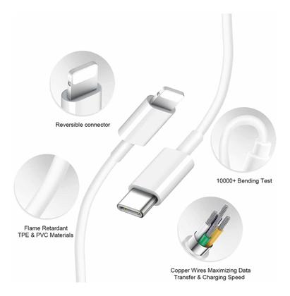 Imagem de Cabo + Fonte Compatível iPhone X Xr 11 12 13 14 - Usb-c 20W