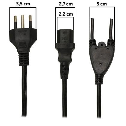 Imagem de Cabo Força Tripolar 2 Metros Y Duplo P Computador Monitor 2m