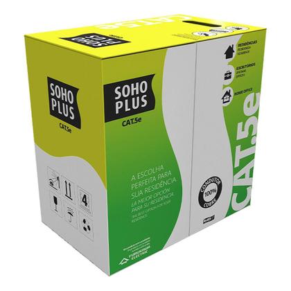 Cabo Furukawa SoHoPlus, CAT5E, U/UTP, 305m, Preto - 23200100 Imagem de Cabo Furukawa SoHoPlus, CAT5E, U/UTP, 305m, Preto - 23200100
