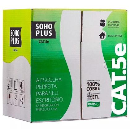 Cabo Furukawa SoHoPlus, CAT5E, U/UTP, 305m, Preto - 23200100 Imagem de Cabo Furukawa SoHoPlus, CAT5E, U/UTP, 305m, Preto - 23200100