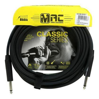 Imagem de Cabo Guitarra Violão Baixo P10 X P10 Macho Mono 7,62 M Ic25b - MAC CABOS
