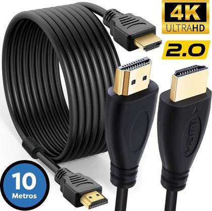 Imagem de Cabo Hdmi 10 Metros 2.0 Gold Full Hd Resolução 4K 3D