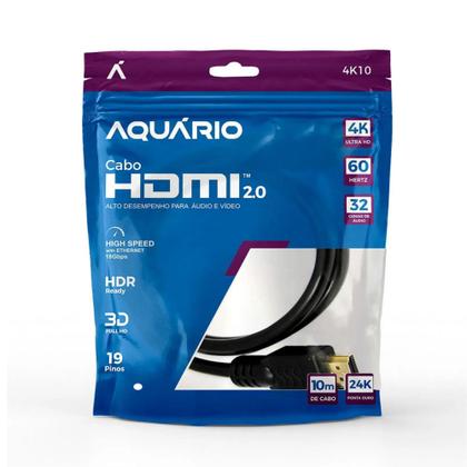 Imagem de Cabo HDMI 2.0 4K de 10 metros aquário 4k10