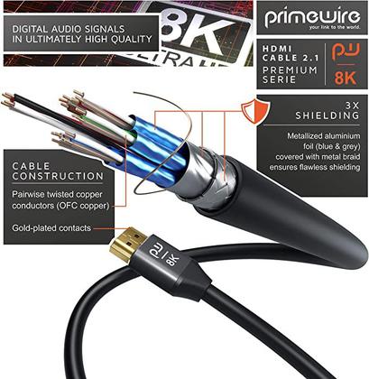 Imagem de Cabo Hdmi 2.1 3m 8k E 4k 120hz Gold Ultra Hd P Tv Xbox