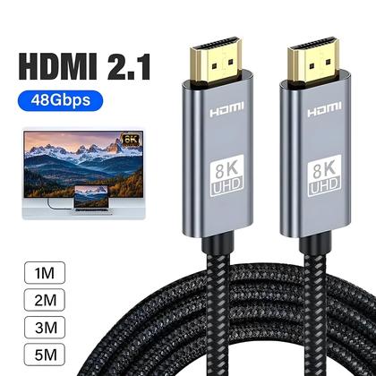 Imagem de Cabo HDMI 2.1 8K 60Hz 4K 120Hz 48Gbps Ultra Alta Velocidade HDR Para TV HD Projetor Laptop PS4 PS5