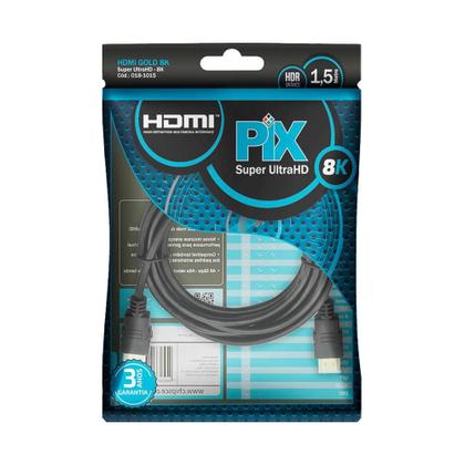 Imagem de Cabo HDMI 2.1 PIX, 8K HDR 19P, 30AWG, 1.5M - 018-1015
