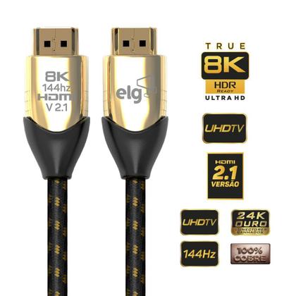 Imagem de Cabo Hdmi 2.1V 8K 144HZ Ultra Hd Hs8k30 - Elg