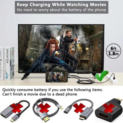 Imagem de Cabo Hdmi 2k 1080p 3x1 Tipo C Micro Usb V8 Lightningg Para Hdmi Adaptador hdmi Cabo Conversor de Vídeo para Espelhamento e Carregamento