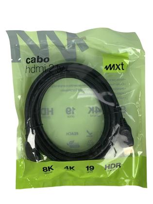 Imagem de Cabo hdmi 3 metros 2.1v 8k, hdr dinâmico, gold, od 6.3mm, 3m