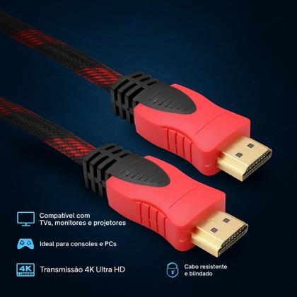Imagem de Cabo Hdmi 3 Metros Full Hd 4k 1080p Tv Videogame Pc Monitor
