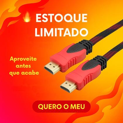 Imagem de Cabo Hdmi 3 Metros Full Hd 4k 1080p Tv Videogame Pc Monitor