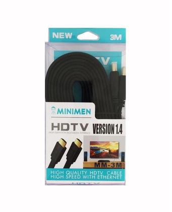 Imagem de Cabo HDMI 3 metros MINIMEN 2.0 HDR Ultra HD 3D Version 1.4