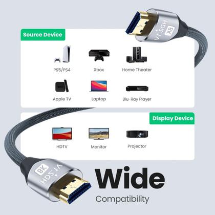 Imagem de Cabo Hdmi 8K 60hz Ultra HD 2.1 e 4K 120hz - 2 Metros
