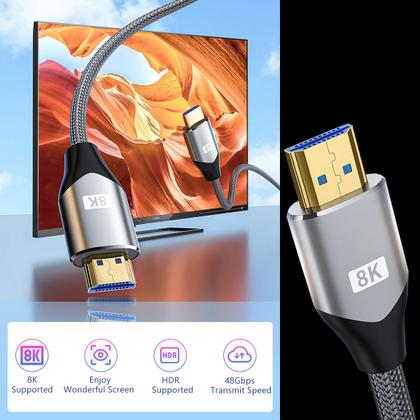 Imagem de Cabo Hdmi 8K 60hz Ultra HD 2.1 e 4K 120hz - 2 Metros