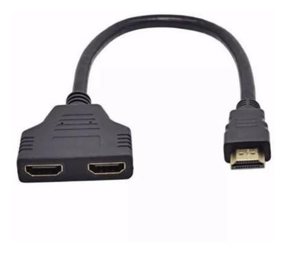 Imagem de Cabo Hdmi Divisor Splitter Duplicador Y 1 Macho Para 2 Fêmea