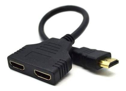 Imagem de Cabo Hdmi Divisor Splitter Duplicador Y 1 Macho Para 2 Fêmea