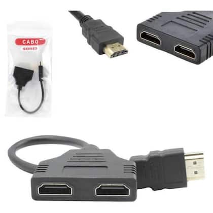 Imagem de Cabo Hdmi Divisor Splitter Duplicador Y 1 Macho Para 2 Fêmea