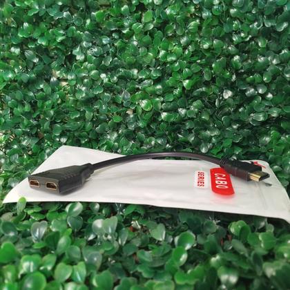 Imagem de Cabo Hdmi Divisor Splitter Duplicador Y 1 Macho Para 2 Fêmea Telas Limpinha