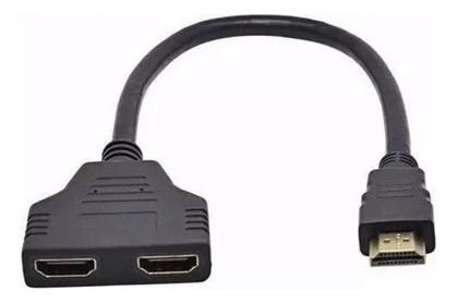 Imagem de Cabo HDMI Duplicador de Tela 1 Macho para 2 Fêmeas Espelha Imagem em 2 Telas