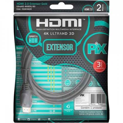 Imagem de Cabo Hdmi Extensor - Hdmi Macho X Hdmi Femea 4K Hdr 19P 2M 018-9420