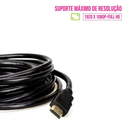 Imagem de Cabo HDMI Full HD P/ TV PC Notebook Console Videogame  10m Alta Resolução   5Gps Video Adaptador Imagem e Som Conversor