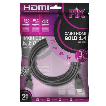 Imagem de Cabo HDMI Gold 1.4 4K Ultra HP 15P Blu-Ray e HD DVD com resolução máxima 2 Metros - 0180214