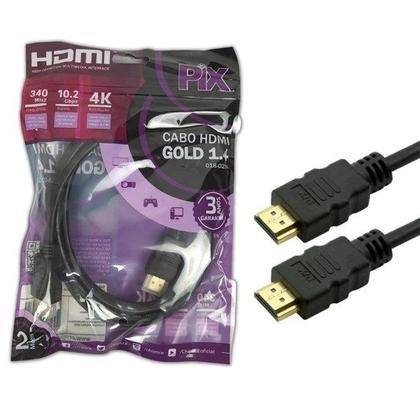 Imagem de Cabo hdmi gold 1.4 4k ultrahd com 2 metros pix chip sce