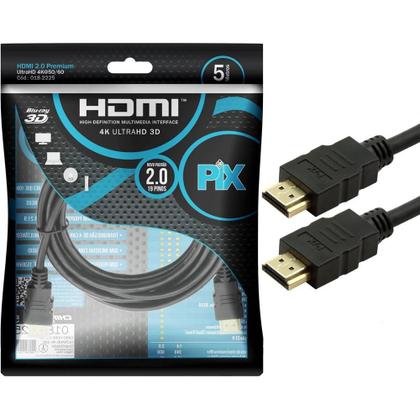 Imagem de Cabo HDMI PIX 5m 2.0 4K 19 Pinos 018-2225
