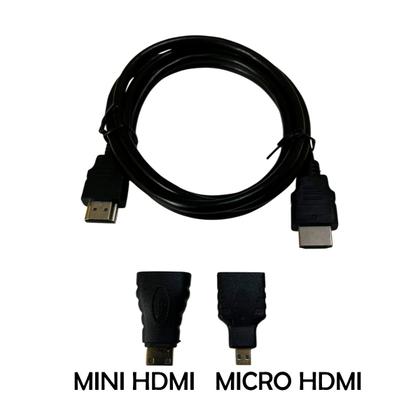 Imagem de Cabo Hdtv 3 Em 1 Mini E Micro Hdmi Para Tv Notebook Desktop