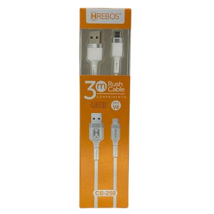 Imagem de Cabo Hrebos Micro USB V8 3 Metros Rush