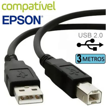 Imagem de Cabo Impressora Usb 2.0 3m Universal Epsn Can0n H p Deskjet 2376