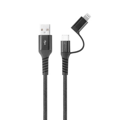 Imagem de Cabo iTrend USB-A para USB-C com Adaptador Lightning Preto iT-CBA2-1