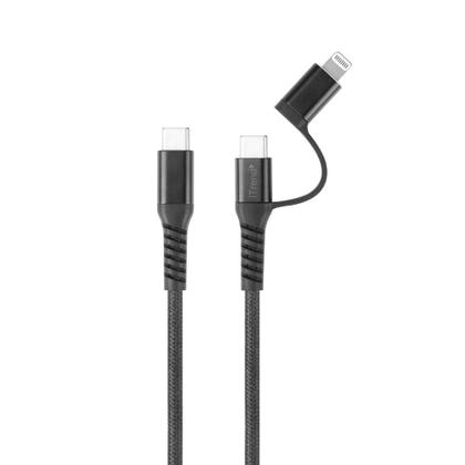 Imagem de Cabo iTrend USB-C para USB-C com Adaptador Lightning Preto iT-CBC2-1