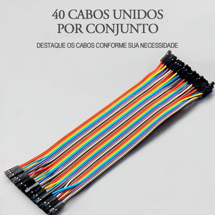 Imagem de Cabo Jumper 20cm Fêmea X Fêmea 40 Unidades P/ Protoboard