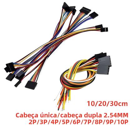 Imagem de Cabo Jumper De 2.54mm Pitch 10PCS Conector Duplo Feminino Dupont Para PCB Arduino 10cm 20cm 30cm