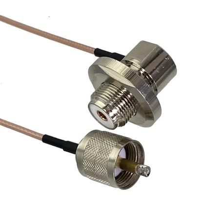 Imagem de Cabo Jumper RF UHF PL259 Para SO239 Com Conector Em Ângulo Reto RG316 10M 20M Plug Macho Bulkhead