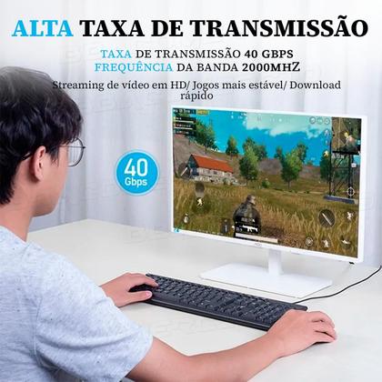 Imagem de Cabo Lan Giga Ethernet Cat 8 Deluxe Vention Dois 2 Metros