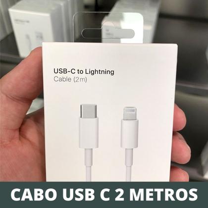Imagem de Cabo Lightning 2m Compativel Para iPhone 14 13 12 11 X Cabo Carregador Reforçado Usb Tipo C MFI PD