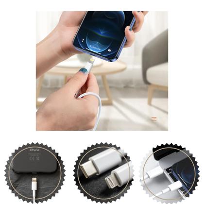 Imagem de Cabo Lightning 2m Compativel Para iPhone 14 13 12 11 X Cabo Carregador Reforçado Usb Tipo C MFI PD