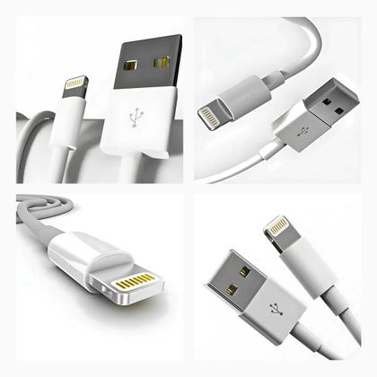 Imagem de Cabo Lightning de Dados e Carregamento Conector USB Branco