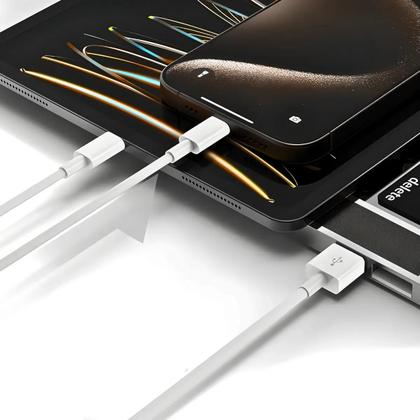 Imagem de Cabo Lightning de Dados e Carregamento Conector USB Branco