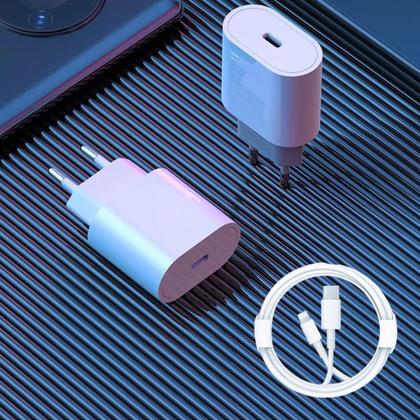 Imagem de Cabo Lightning + Fonte Carregador Usb C Turbo - Lehmox